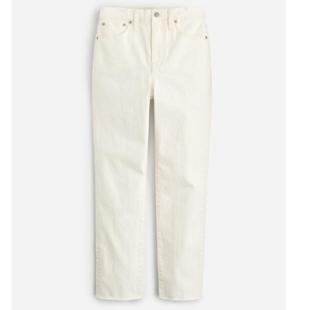Madewell The Perfect Vintage Jean Womens 24 Tile White Raw Hem High Rise Denim
